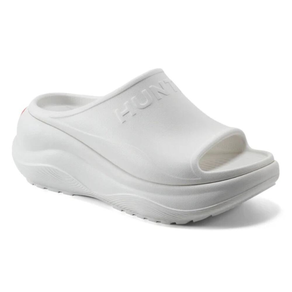 Hunter Women's White Haddie Slip-on Open Toe Casual Slide Sandals Size 9M
